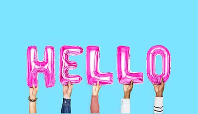 image of hello spelled with balloons
