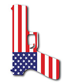 gun with american flag pattern